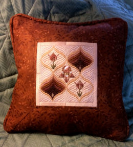 Tulips and Pomegranates Bargello - 13 inch pillow